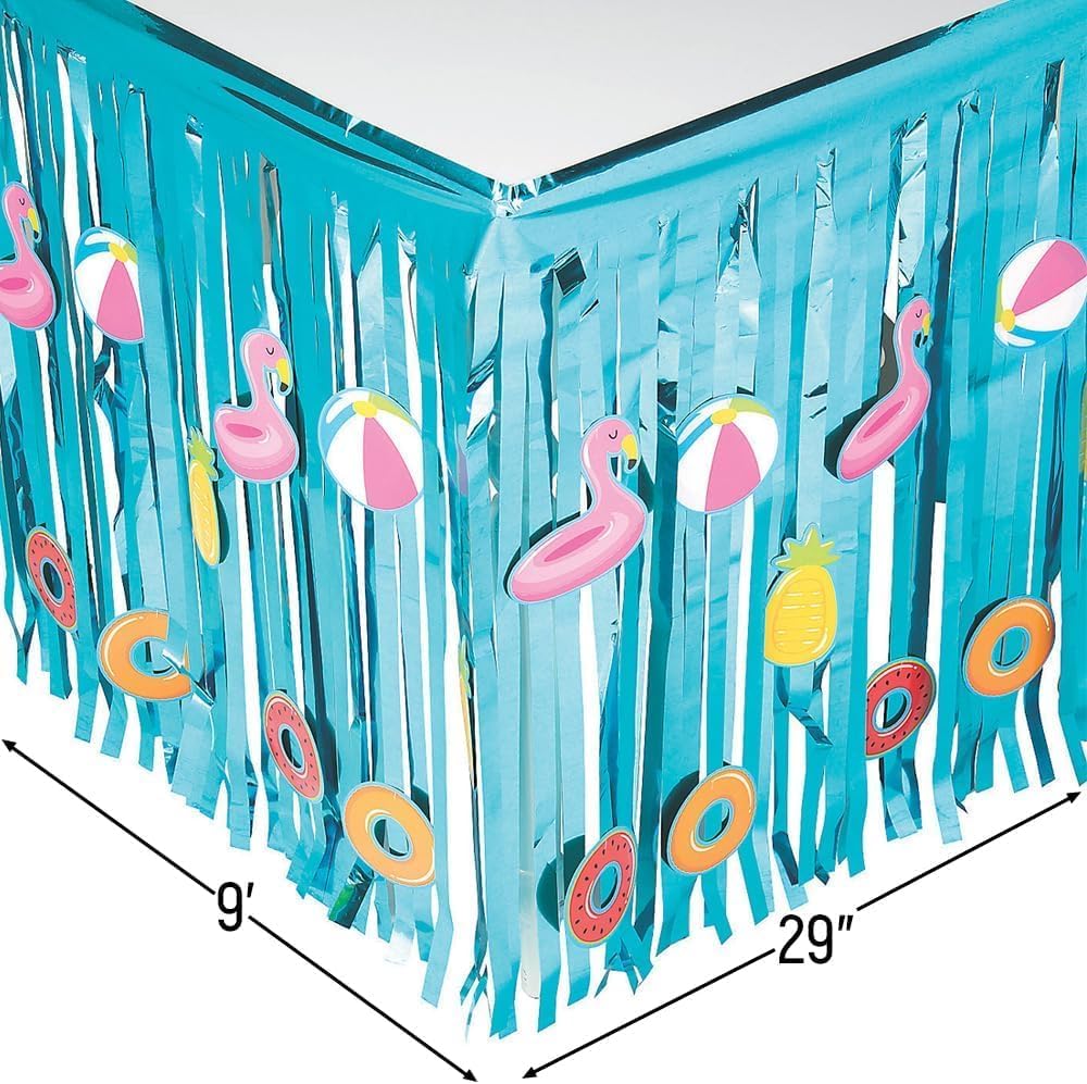 2 Pack Pool Party Fringe Table Skirt - Birthday911