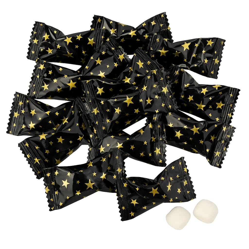 216 Count Black and Gold Buttermints Individually Wrapped Bulk - Birthday911
