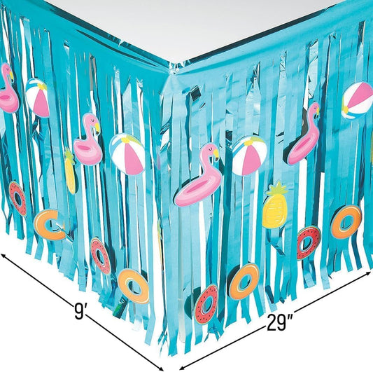 2 Pack Pool Party Fringe Table Skirt - Birthday911