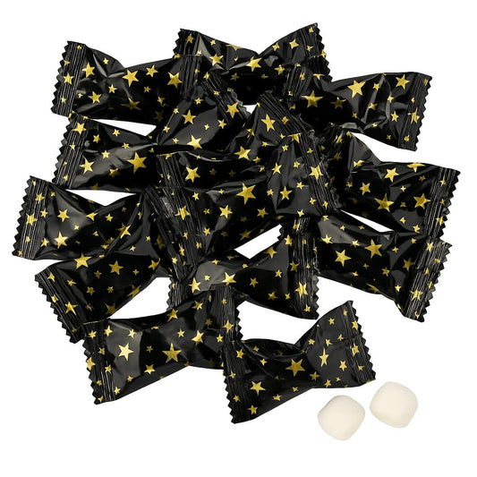 216 Count Black and Gold Buttermints Individually Wrapped Bulk - Birthday911