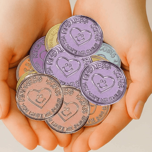 288pk Motivational Kindness Coins Bulk – 1½″ Multicolored Plastic Tokens for Classroom Rewards, Fundraising Favors, Party Prizes & Positive Affirmation Incentives - Birthday911