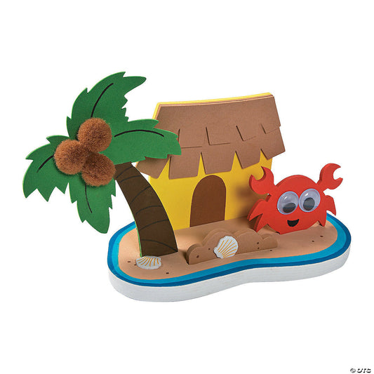3D Tropical Island Scene Craft Kit — Birthday Party Activity (12‑Pack) - Birthday911