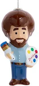 Bob Ross Ornament – 3.5" Decoupage Birthday Gift for Artists & Happy Little Fans - Birthday911