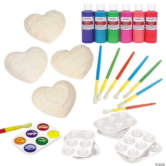 DIY Ceramic Heart Kit — Paint Your Own Ceramic Hearts (12‑Pack) - Birthday911
