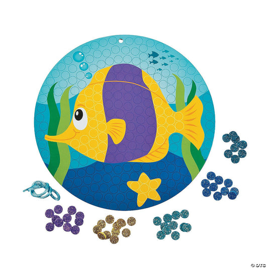 Fish Glitter Mosaic Foam Craft Kit — Birthday Party Activity (Makes 12) - Birthday911