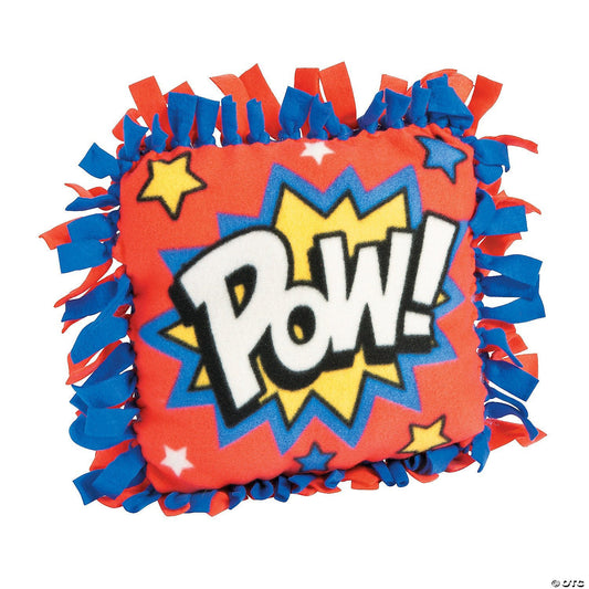 Fleece Superhero Tied Pillow Craft Kit — DIY Birthday Party Activity (Makes 6) - Birthday911