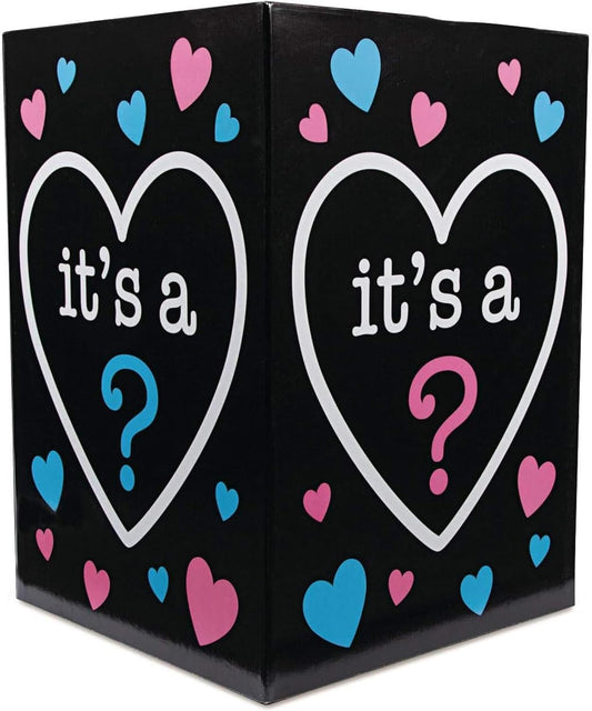 Gender Reveal Balloon Box with Lid and Bonus Team Boy/Girl Tape - Birthday911