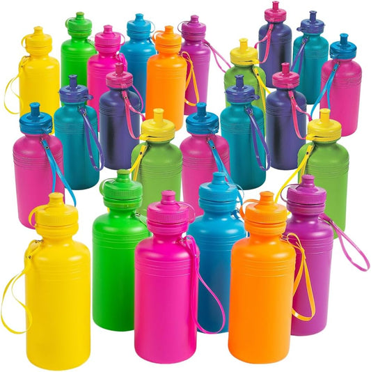 Kids Water Bottle Bulk 24 Pack, BPA Free Water Bottles Bulk for Kids - 24 Pack BPA - Free Bulk Waterbottles, Lightweight & Reusable - Great for School, Parties, VBS & Birthday Favors - Birthday911