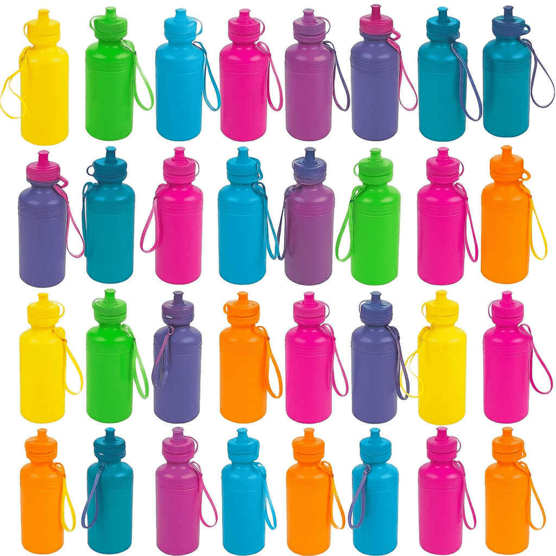 Kids Water Bottle Bulk 24 Pack, BPA Free Water Bottles Bulk for Kids - 24 Pack BPA - Free Bulk Waterbottles, Lightweight & Reusable - Great for School, Parties, VBS & Birthday Favors - Birthday911