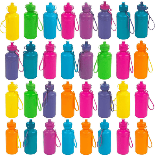Kids Water Bottle Bulk 24 Pack, BPA Free Water Bottles Bulk for Kids - 24 Pack BPA - Free Bulk Waterbottles, Lightweight & Reusable - Great for School, Parties, VBS & Birthday Favors - Birthday911