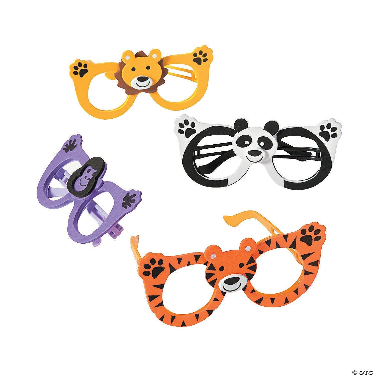 Kids Zoo Animal Character Foam Glasses (16 pcs) - Birthday911