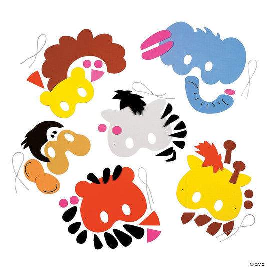 Kid’s Zoo Animal Mask Craft Kit — Birthday Party Activity (Makes 12) - Birthday911