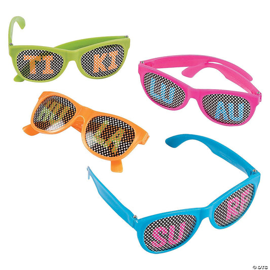 Luau Pinhole Glasses Assorted Colors (16 pcs) - Birthday911