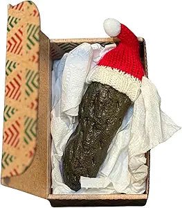 Poop in a Box Christmas Ornament – Funny Gag Gift with Santa Hat – Realistic Fake Poo with Gift Box – Novelty White Elephant Holiday Decor for Adults - Birthday911