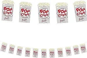 Popcorn Garland 2 - Pack – Popcorn Banner for Movie Night, Carnival, or Classroom - Birthday911