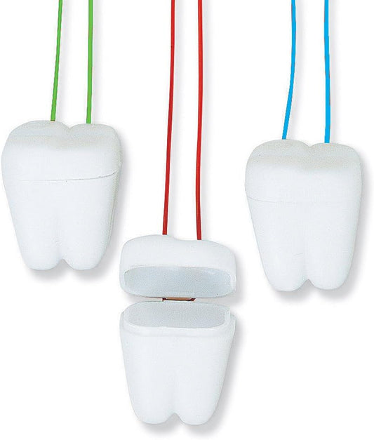 Tooth Necklace 144 Pack – Tooth Holders for Kids at School with Free Tooth Fairy Printable PDF – Tooth Necklace for Lost Teeth – Tooth Saver Necklace Bulk – Save a Tooth Boxes – Kids Tooth Holder Necklaces - Birthday911