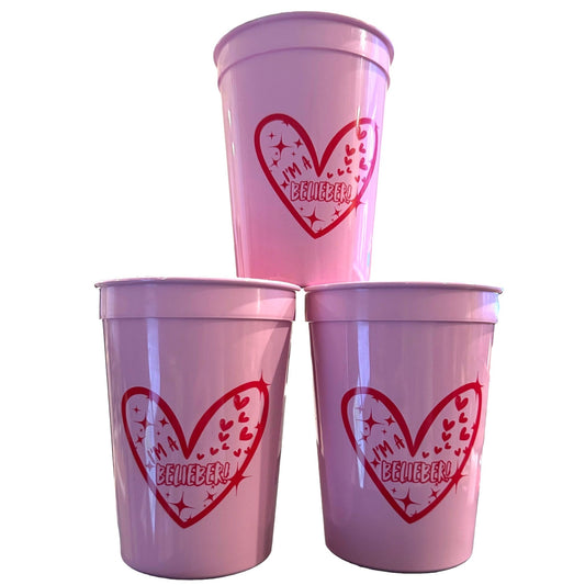 Tree Treasures 12oz Plastic Justin Belieber Party Cups - Fun Birthday Party Theme Decorations & Party Supplies - Perfect Bieber Fan Party Favor (Standard, 24 Count) - Birthday911