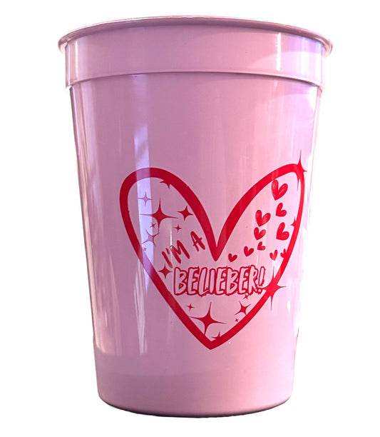 Tree Treasures 12oz Plastic Justin Belieber Party Cups - Fun Birthday Party Theme Decorations & Party Supplies - Perfect Bieber Fan Party Favor (Standard, 3 Count) - Birthday911