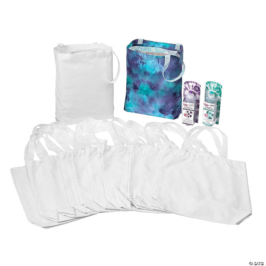 Winter Tie‑Dye Bag Kit — DIY Canvas Tote Craft Set (16‑Pack) - Birthday911